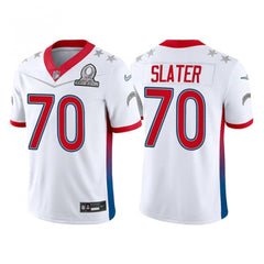 Men's Los Angeles Chargers #70 Rashawn Slater 2022 White AFC Pro Bowl Stitched Jersey 