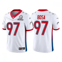 Men's Los Angeles Chargers #97 Joey Bosa 2022 White AFC Pro Bowl Stitched Jersey 