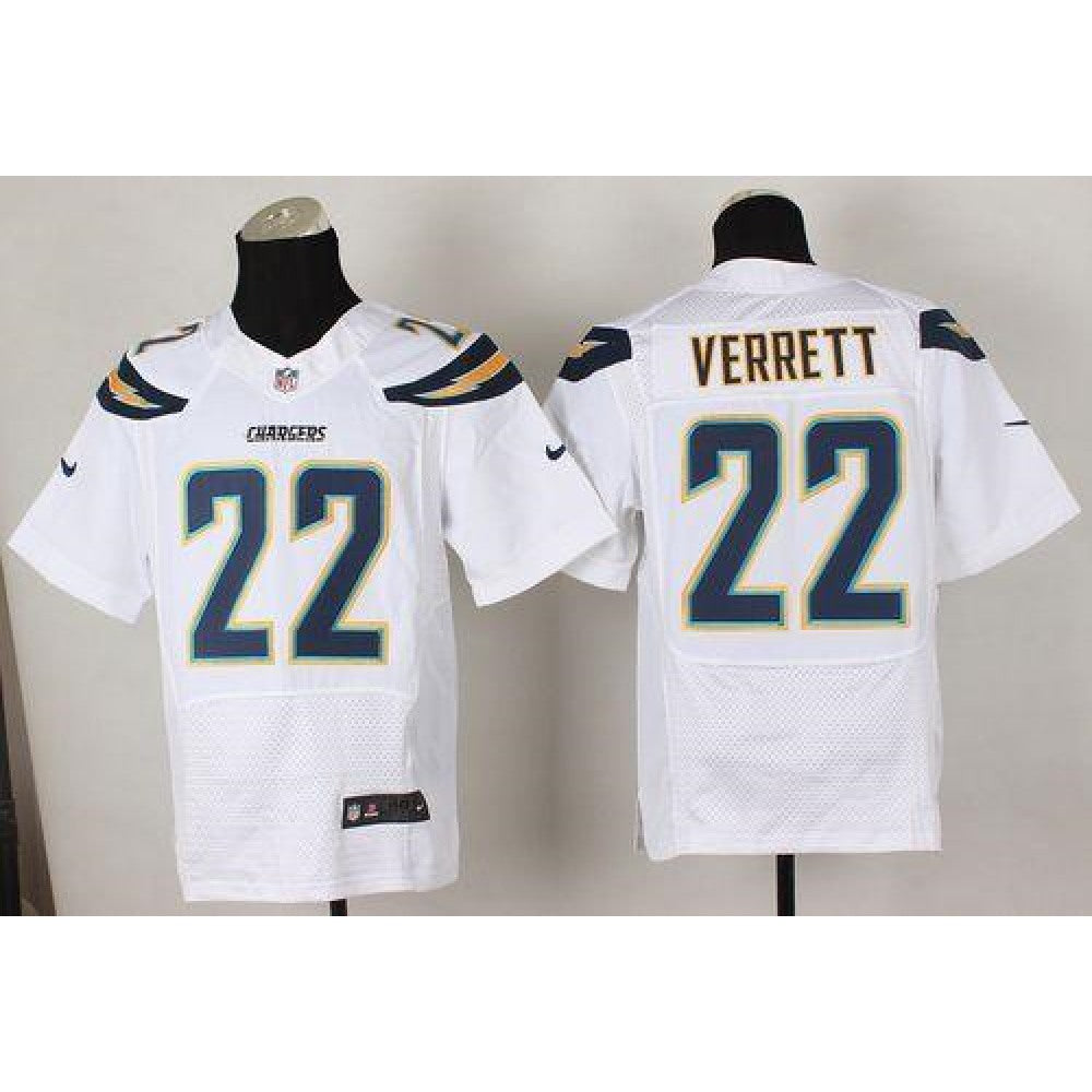 Chargers #22 Jason Verrett White Men's Stitched NFL New Elite Jersey 