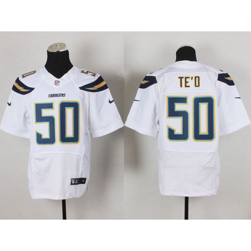 Chargers #50 Manti Te'o White Men's Stitched NFL New Elite Jersey 