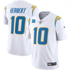 Men's Los Angeles Chargers #10 Justin Herbert 2022 White With 2-star C Patch Vapor Untouchable Limited Stitched Jersey 