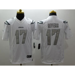 Chargers #17 Philip Rivers White Men's Stitched NFL Limited Platinum Jersey 