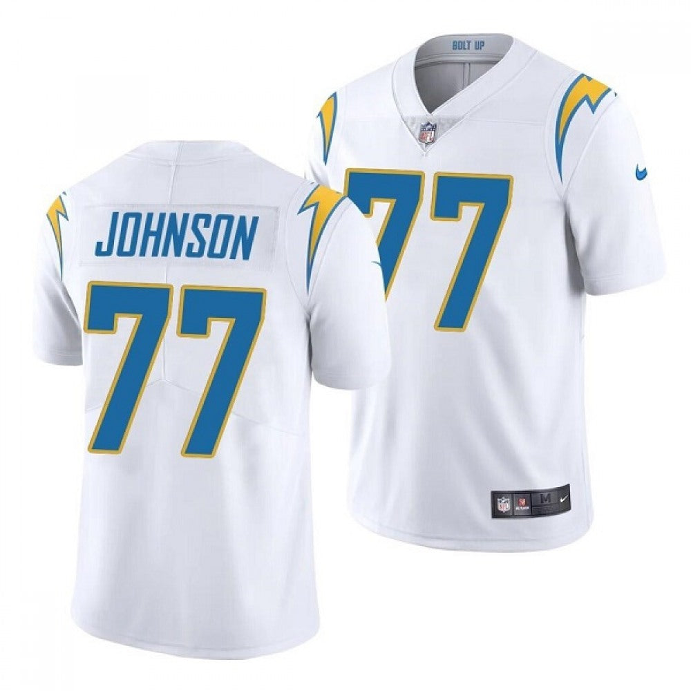 Men's Los Angeles Chargers #77 Zion Johnson White Vapor Untouchable Limited Stitched Jersey 