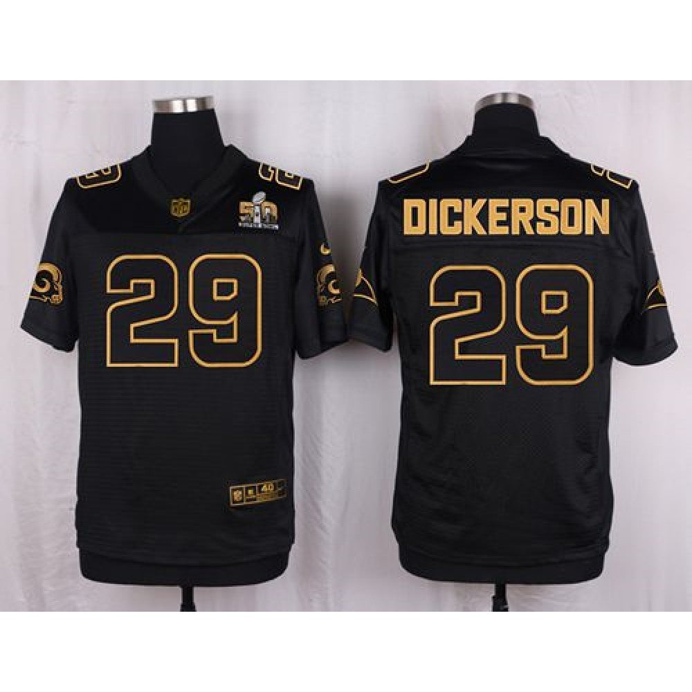 Rams #29 Eric Dickerson Black Men's Stitched NFL Elite Pro Line Gold Collection Jersey 