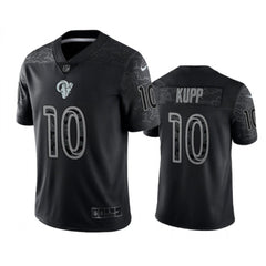 Men's Los Angeles Rams #10 Cooper Kupp Black Reflective Limited Stitched Football Jersey 