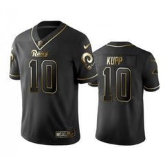 Men's Los Angeles Rams #10 Cooper Kupp Black Golden Edition Limited Stitched Jersey 