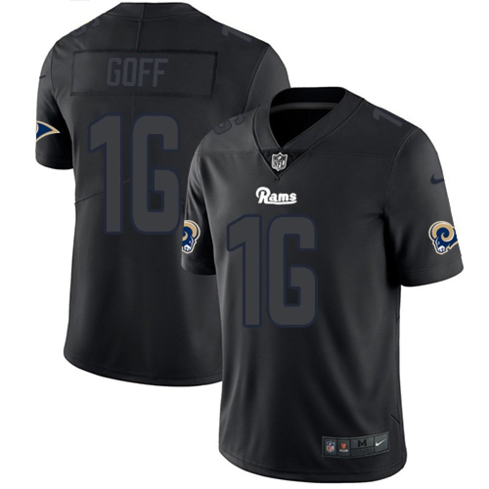 Men's Los Angeles Rams #16 Jared Goff Black 2018 Impact Limited Stitched NFL Jersey 