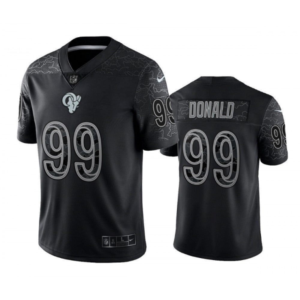 Men's Los Angeles Rams #99 Aaron Donald Black Reflective Limited Stitched Football Jersey 