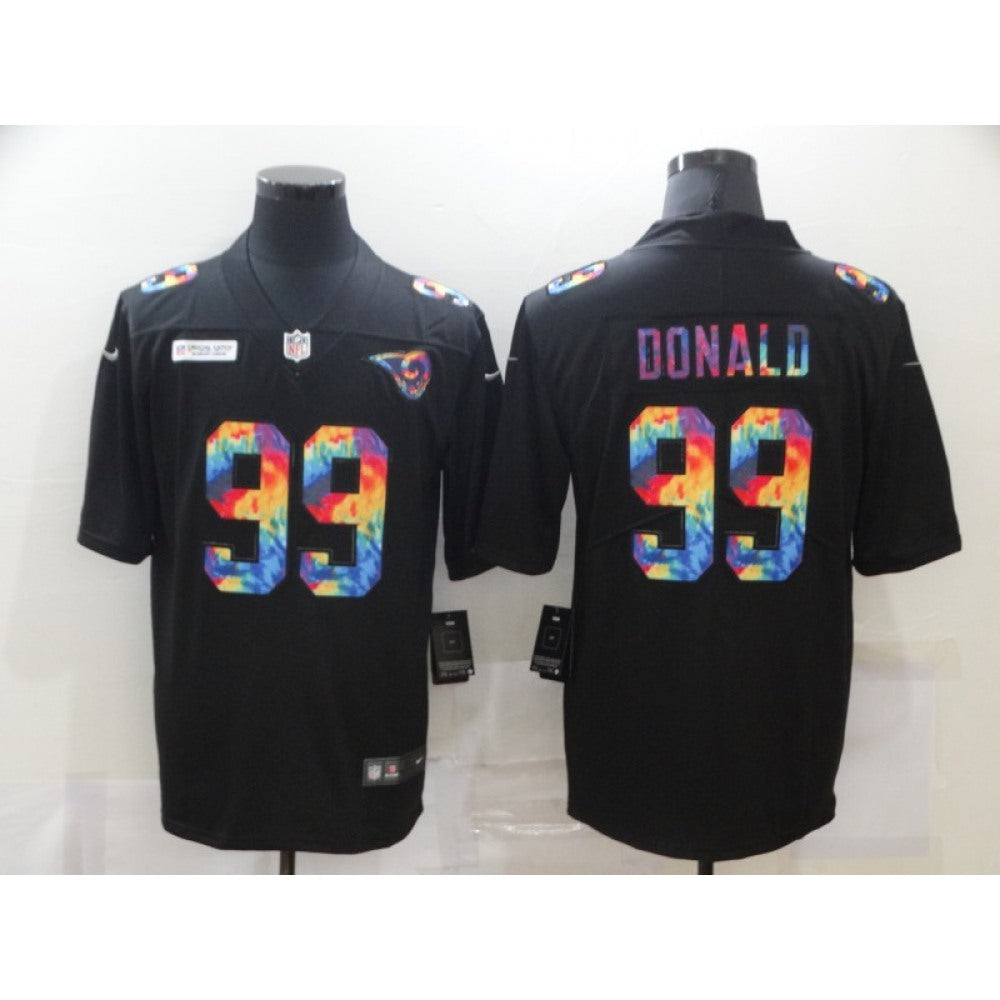 Men's Los Angeles Rams #99 Aaron Donald 2020 Black Crucial Catch Limited Stitched Jersey 