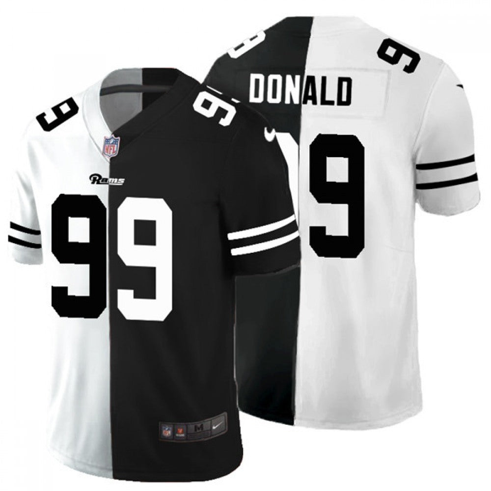 Men's Los Angeles Rams #99 Aaron Donald Black & White Split Limited Stitched Jersey 