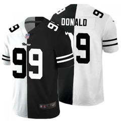 Men's Los Angeles Rams #99 Aaron Donald Black & White Split Limited Stitched Jersey 