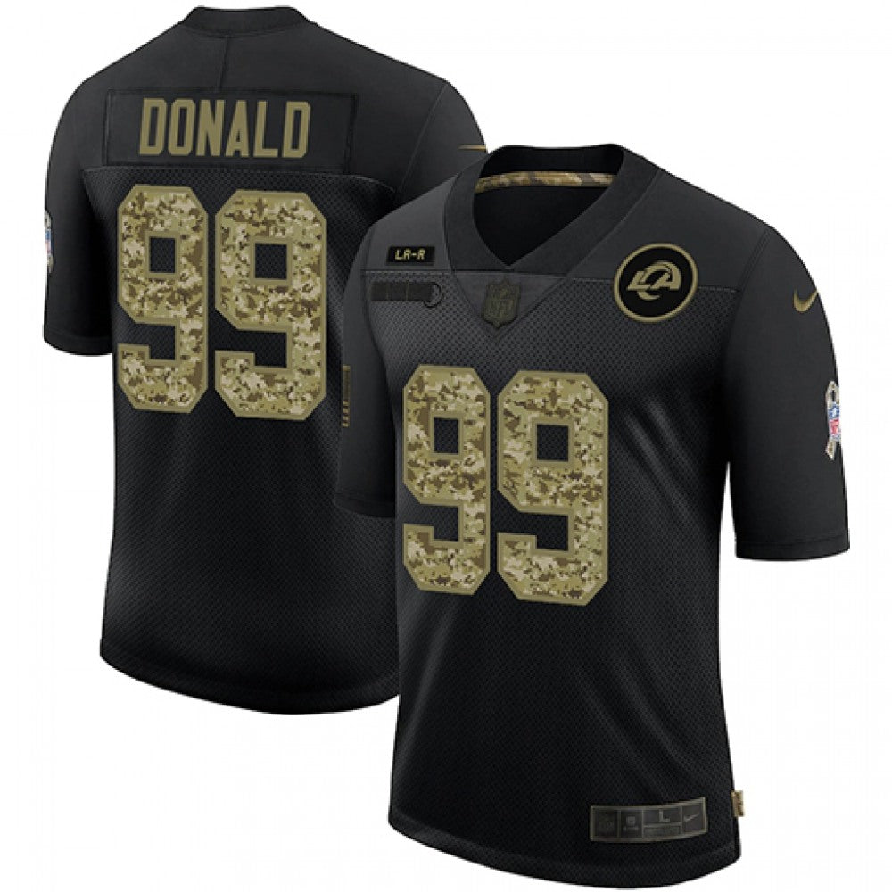 Men's Los Angeles Rams #99 Aaron Donald 2020 Black Camo Salute To Service Limited Stitched Jersey 