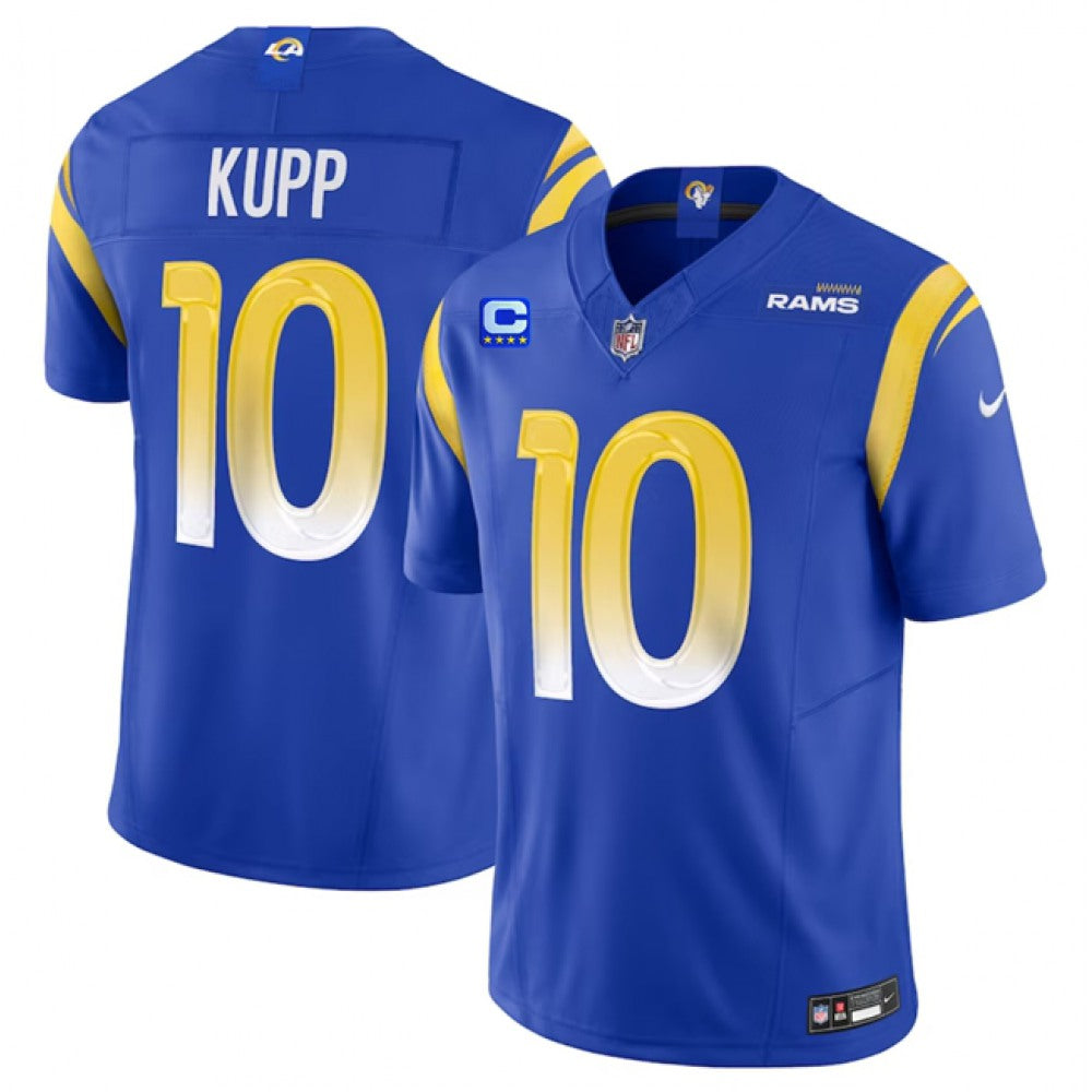 Men's Los Angeles Rams #10 Cooper Kupp Blue 2023 F.U.S.E. With 4-Star C Patch Vapor Untouchable Limited Stitched Football Jersey 