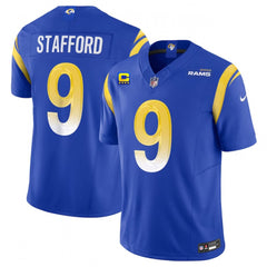 Men's Los Angeles Rams #9 Matthew Stafford Blue 2023 F.U.S.E. With 4-Star C Patch Vapor Untouchable Limited Stitched Football Jersey 