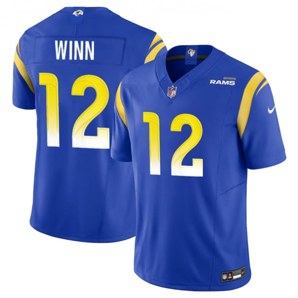 Men's Los Angeles Rams #12 Dresser Winn Blue 2023 F.U.S.E. Vapor Untouchable Stitched Football Jersey 