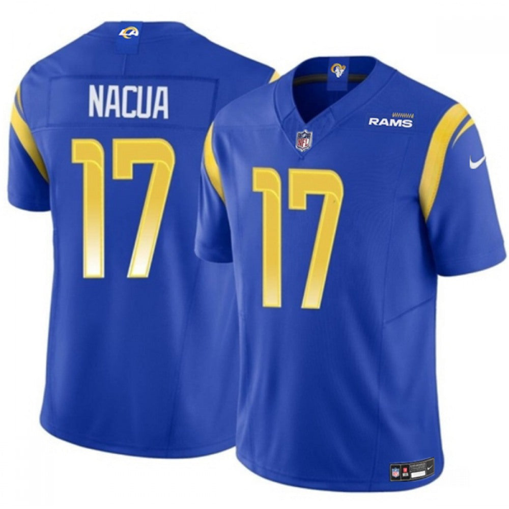 Men's Los Angeles Rams #17 Puka Nacua Blue 2023 F.U.S.E. Vapor Untouchable Stitched Football Jersey 