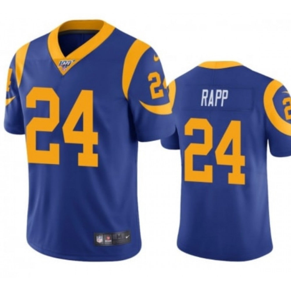 Men's Los Angeles Rams #24 Taylor Rapp Blue 2019 100th Season Vapor Untouchable Limited Stitched NFL Jersey 