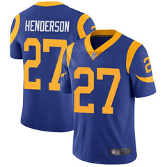 Men's Los Angeles Rams #27 Darrell Henderson Blue Vapor Untouchable Limited Stitched Jersey 