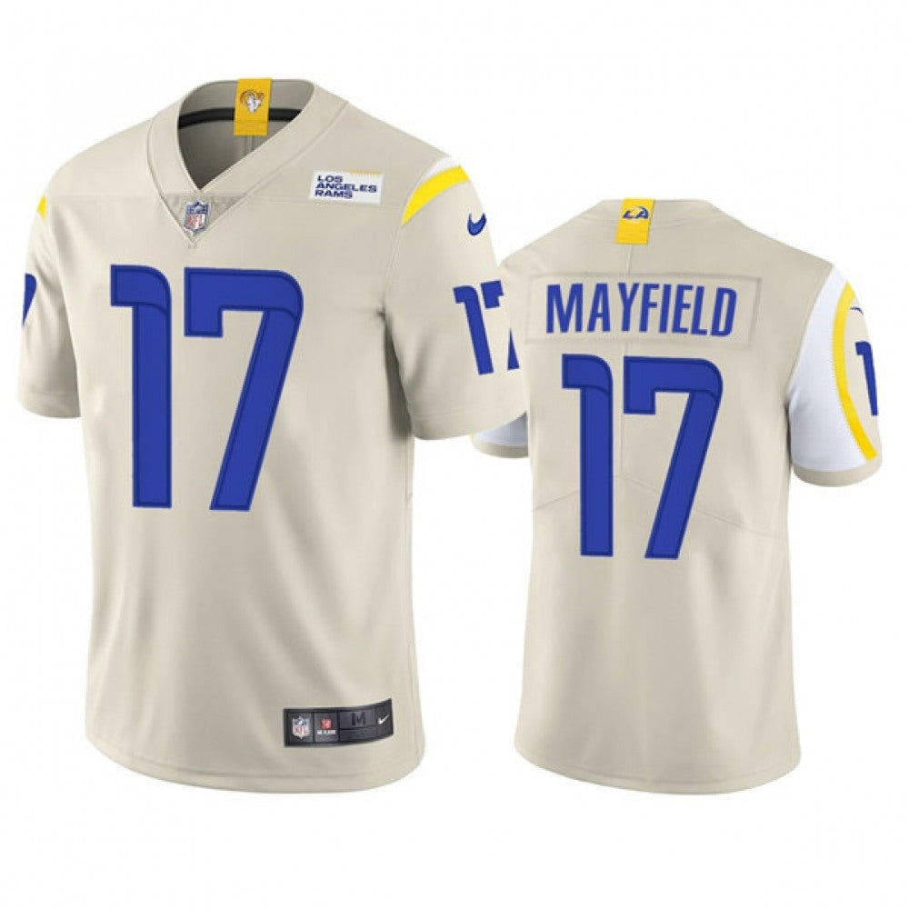 Men's Los Angeles Rams #17 Baker Mayfield Bone Vapor Untouchable Limited Stitched Football Jersey 