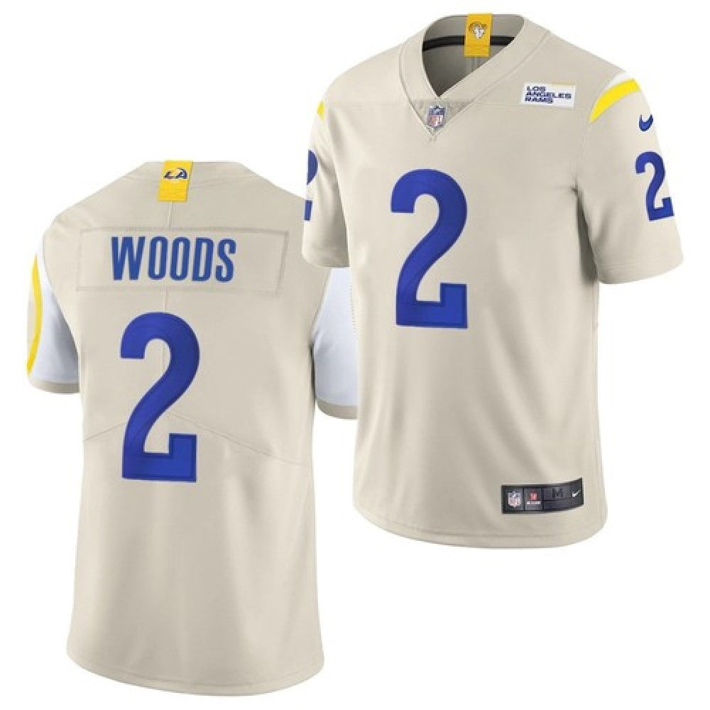 Men's Los Angeles Rams #2 Robert Woods Bone Vapor Untouchable Limited Stitched Jersey 