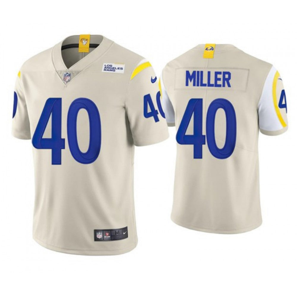 Men's Los Angeles Rams #40 Von Miller 2021 Bone Vapor Untouchable Limited Stitched Football Jersey 