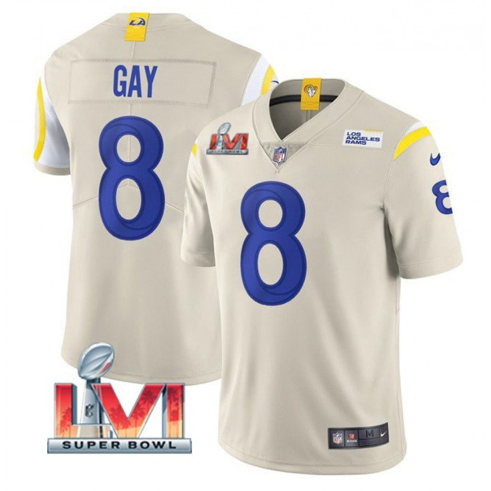Men's Los Angeles Rams #8 Matt Gay 2022 Bone Super Bowl LVI Vapor Limited Stitched Jersey 