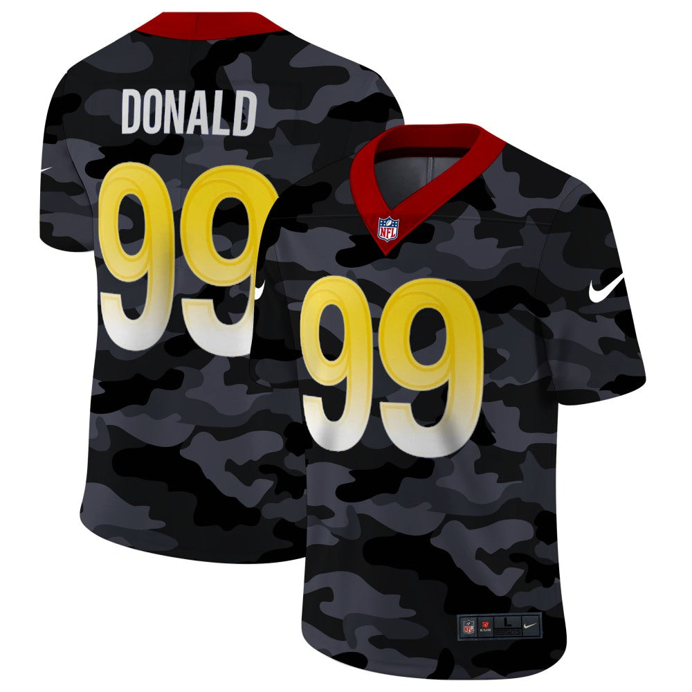 Men's Los Angeles Rams #99 Aaron Donald 2020 Camo Limited Stitched Jersey 