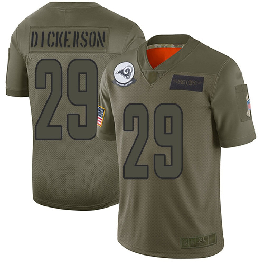Men's Los Angeles Rams #29 Eric Dickerson 2019 Camo Salute To Service Limited Stitched NFL Jersey 