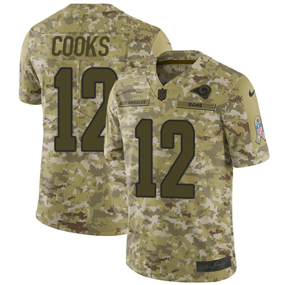 Men's Los Angeles Rams #12 Brandin Cooks 2018 Camo Salute to Service Limited Stitched NFL Jersey 