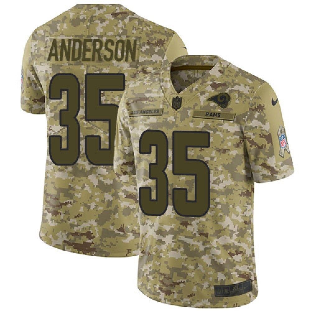 Men's Los Angeles Rams #35 C.J. Anderson 2018 Camo Salute to Service Limited Stitched NFL Jersey 