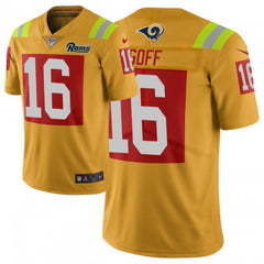Men's Los Angeles Rams #16 Jared Goff Gold 2019 City Edition Limited Stitched NFL Jersey 
