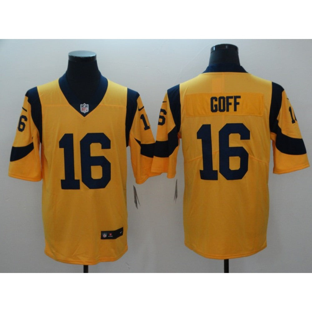 Men's Los Angeles Rams #16 Jared Goff Gold Vapor Untouchable Limited Stitched NFL Jersey 