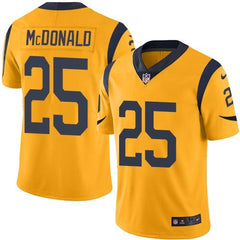 Rams #25 T.J. McDonald Gold Men's Stitched NFL Limited Rush Jersey 