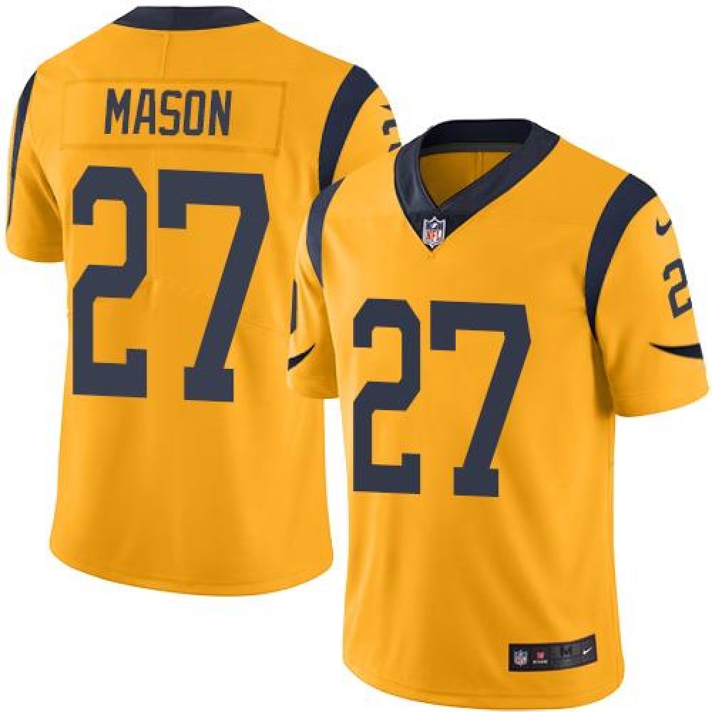 Rams #27 Tre Mason Gold Men's Stitched NFL Limited Rush Jersey 