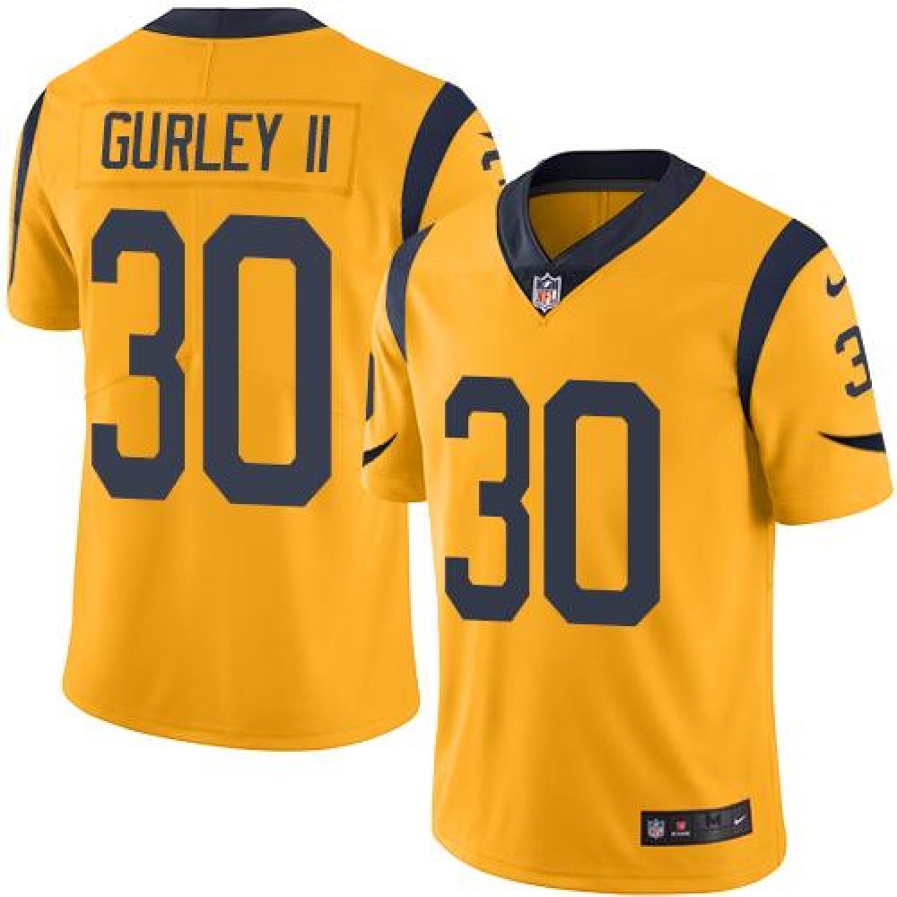 Rams #30 Todd Gurley II Gold Men's Stitched NFL Limited Rush Jersey 