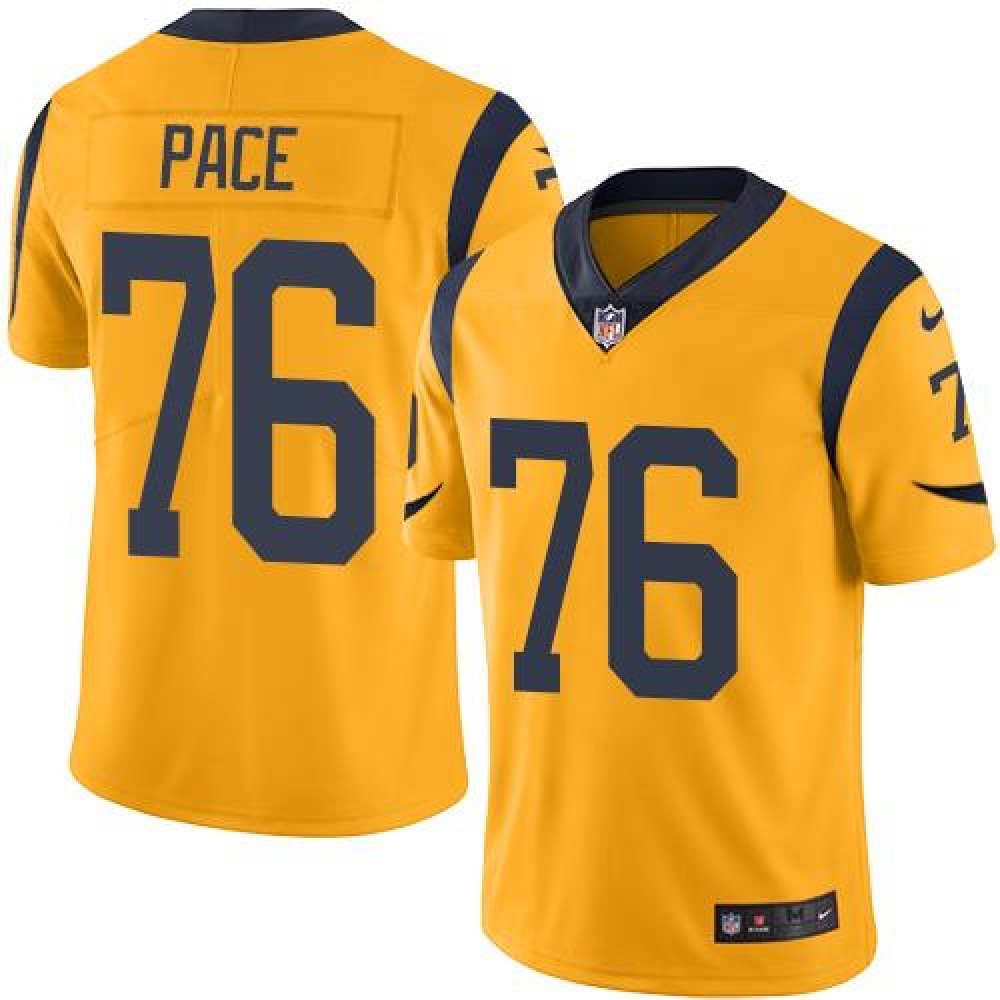Rams #76 Orlando Pace Gold Men's Stitched NFL Limited Rush Jersey 