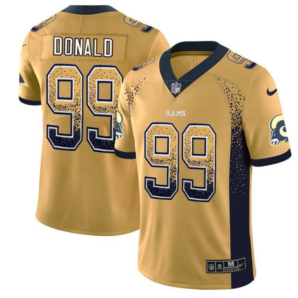 Men's Los Angeles Rams #99 Aaron Donald Gold Drift Fashion Color Rush Limited Stitched NFL Jersey 