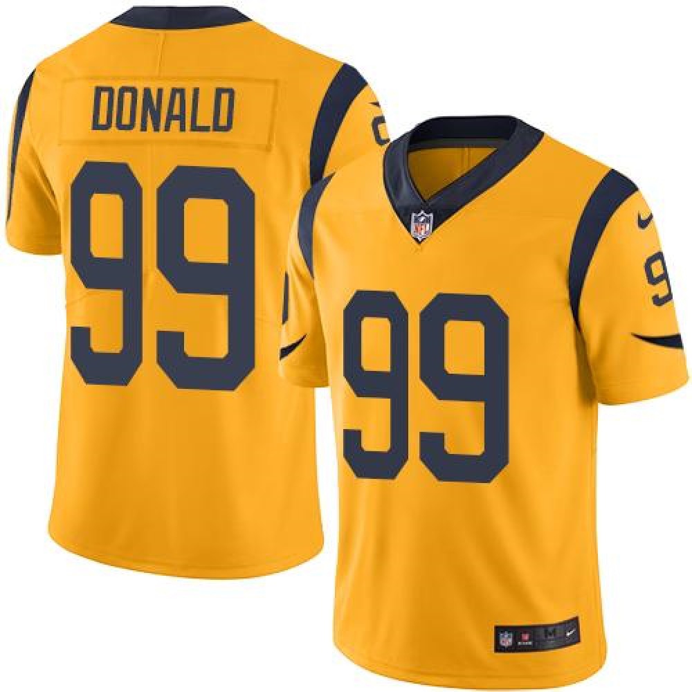 Rams #99 Aaron Donald Gold Men's Stitched NFL Limited Rush Jersey 
