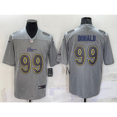 Men's Los Angeles Rams #99 Aaron Donald Grey With Patch Atmosphere Fashion Stitched Jersey 