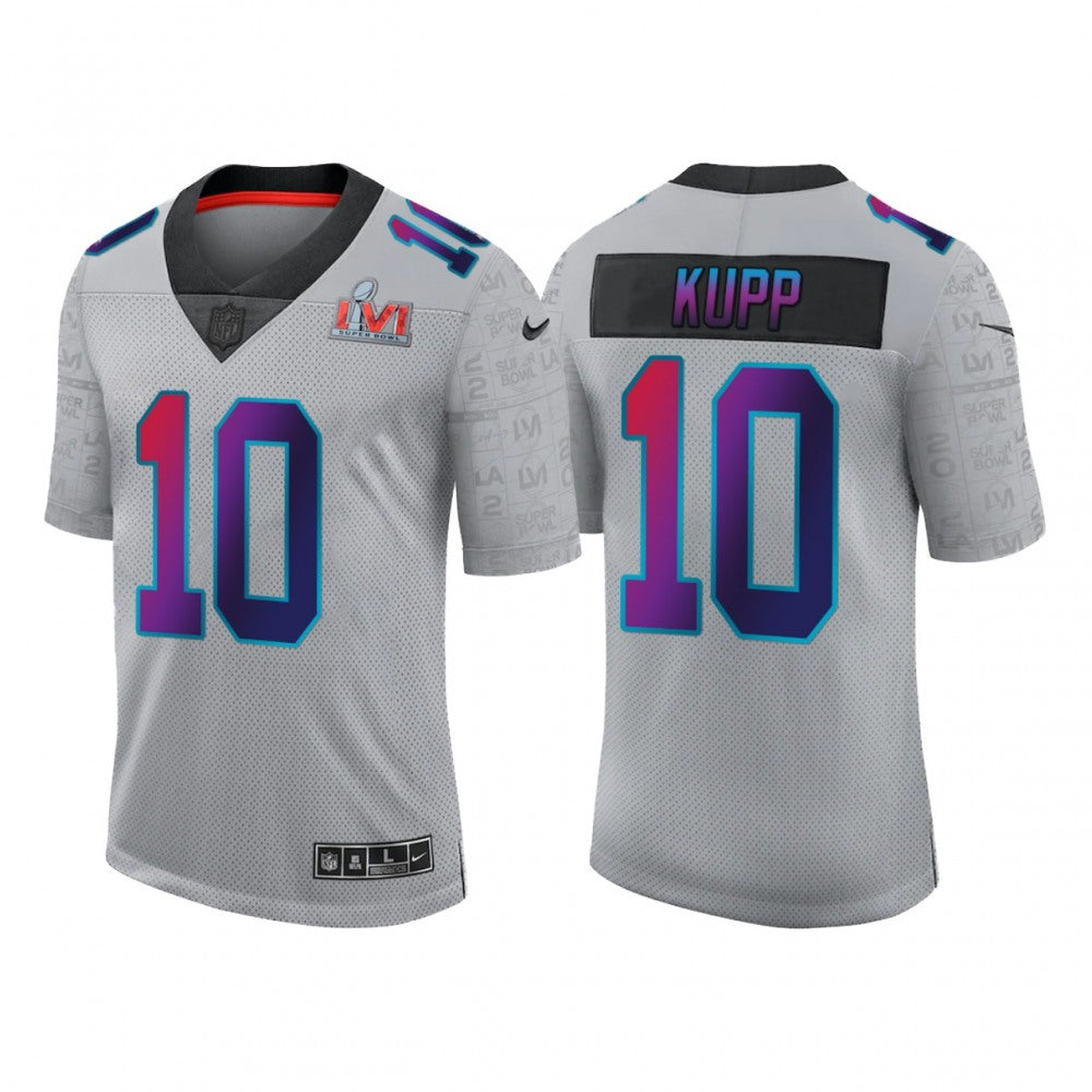 Men's Los Angeles Rams #10 Cooper Kupp 2022 Grey Super Bowl LVI Limited Stitched Jersey 