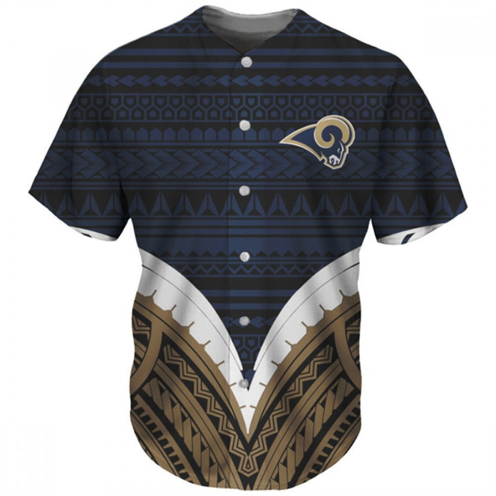 Men's Los Angeles Rams Navy Baseball Jersey 