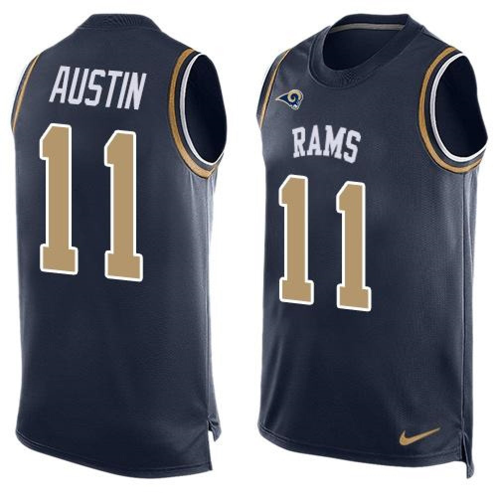 Rams #11 Tavon Austin Navy Blue Team Color Men's Stitched NFL Limited Tank Top Jersey 