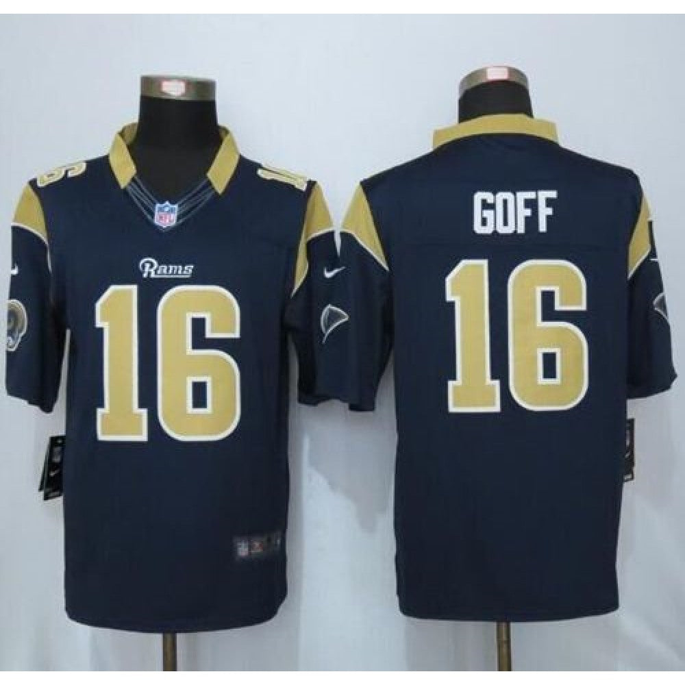 Rams #16 Jared Goff Navy Blue Team Color Men's Stitched NFL Limited Jersey 