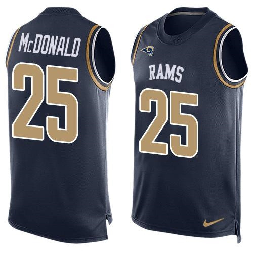 Rams #25 T.J. McDonald Navy Blue Team Color Men's Stitched NFL Limited Tank Top Jersey 