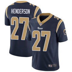 Men's Los Angeles Rams #27 Darrell Henderson Navy Blue Vapor Untouchable Limited Stitched Jersey 