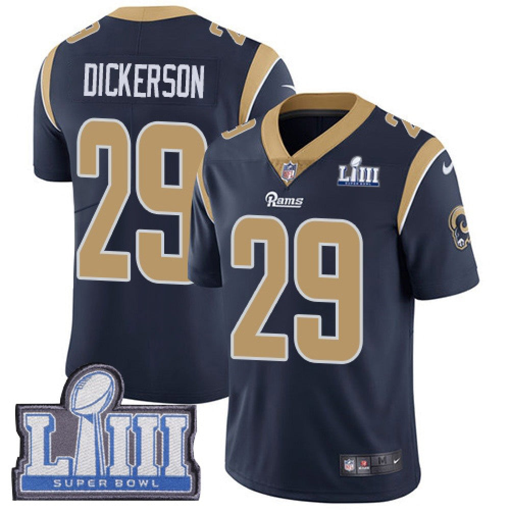Men's Los Angeles Rams #29 Eric Dickerson Navy Blue Super Bowl LIII Vapor Untouchable Limited Stitched NFL Jersey 