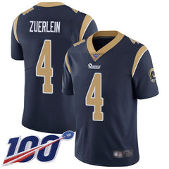 Men's Los Angeles Rams #4 Greg Zuerlein 2019 100th Season Navy Vapor Untouchable Limited Stitched NFL Jersey 