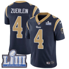 Men's Los Angeles Rams #4 Greg Zuerlein Navy Blue Super Bowl LIII Vapor Untouchable Limited Stitched NFL Jersey 