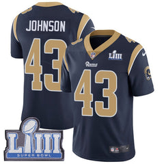 Men's Los Angeles Rams #43 John Johnson Navy Blue Super Bowl LIII Vapor Untouchable Limited Stitched NFL Jersey 