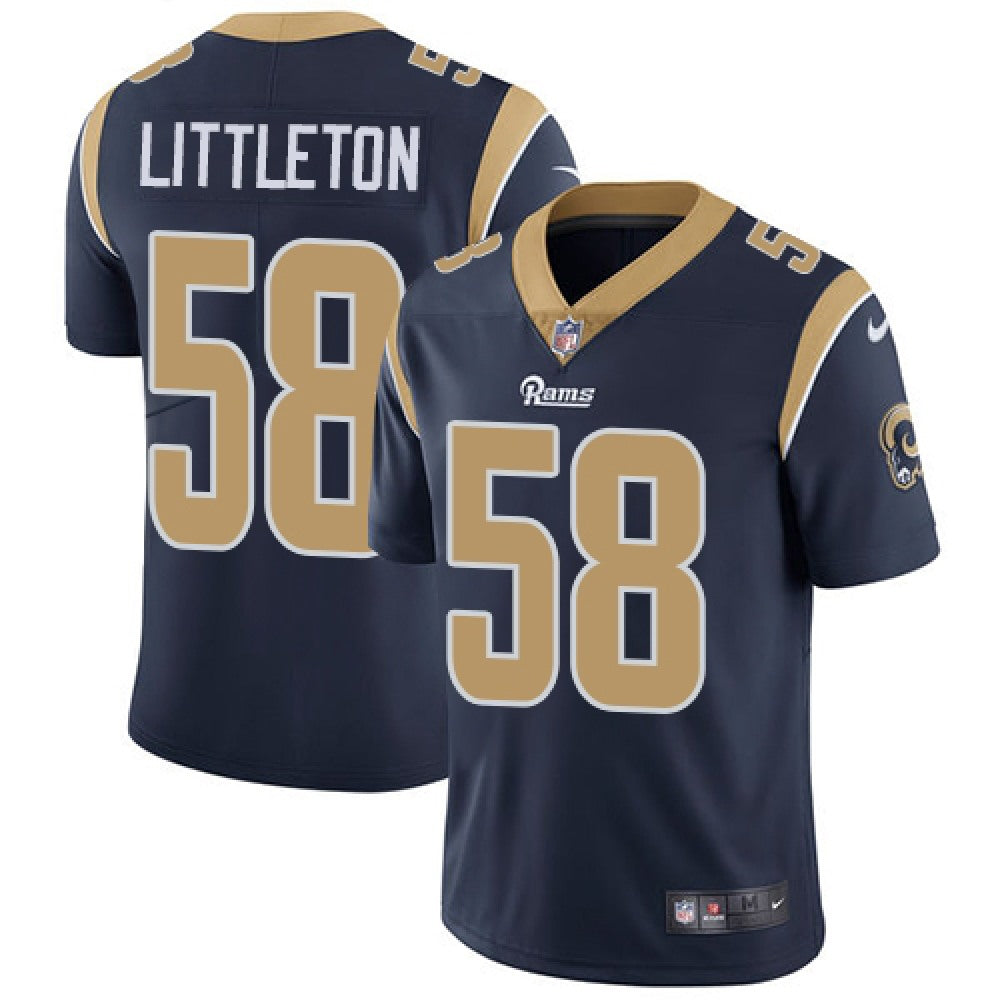 Men's Los Angeles Rams #58 Cory Littleton Navy Vapor Untouchable Limited NFL Stitched Jersey 